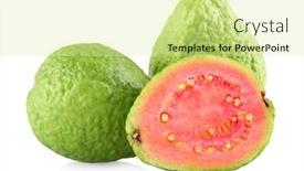  Presentation with guava fruits - Beautiful slide deck featuring guava-fruits-isolated-on-white backdrop and a blonde colored foreground