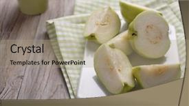  Presentation with guava fruits - Amazing theme having guava fruits on a rustic backdrop and a coral colored foreground