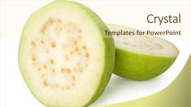  Presentation with guava fruits - Colorful slides enhanced with guava isolated on white background backdrop and a cream colored foreground