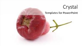  Presentation with white red employees - Beautiful presentation featuring guava juice - red juicy guavas on white backdrop and a white colored foreground