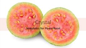  Presentation with guava - Presentation theme with guava-slices-isolated-on-white background and a coral colored foreground
