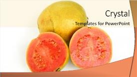  Presentation with guava - Presentation theme having guavas -whole and halved background and a yellow colored foreground