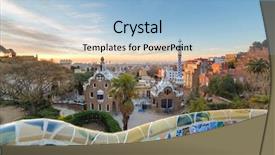  Presentation with spain - Slide set featuring guell designed by antoni gaudi background and a light blue colored foreground