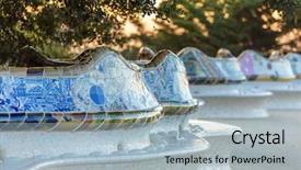  Presentation with spain - Amazing slide deck having guell designed by antoni gaudi backdrop and a light blue colored foreground