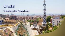  Presentation with spain - Amazing slides having guell designed by antoni gaudi backdrop and a sky blue colored foreground