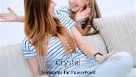  Presentation with mom daughter - Presentation theme featuring guess-who-mom-plays background and a light blue colored foreground