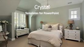  Presentation with luxury house - Beautiful PPT layouts featuring guest bedroom in luxury suburban backdrop and a gray colored foreground