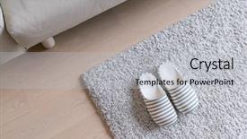  Presentation with slipper - Presentation with guest house - beige slipper on carpet background and a light gray colored foreground