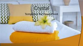  Presentation with interior - PPT layouts with guest house - freshly laundered fluffy towels background and a light blue colored foreground