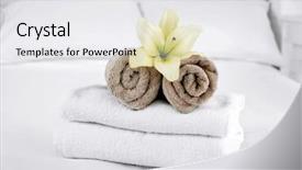  Presentation with interior - Audience pleasing PPT layouts consisting of guest house - freshly laundered fluffy towels backdrop and a white colored foreground