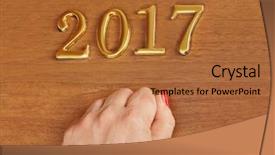  Presentation with chinese new year 2019 - Presentation theme consisting of guest house - hand and numbers 2017 background and a red colored foreground