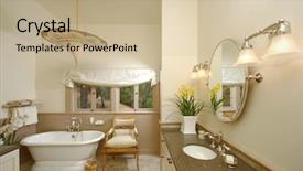  Presentation with bathroom - Presentation theme consisting of guest house - modern bathroom with two sinks background and a mint green colored foreground