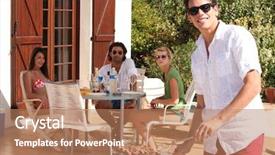  Presentation with air pollution ecology and behavior - Audience pleasing slides consisting of guest house - young man cooking backdrop and a coral colored foreground