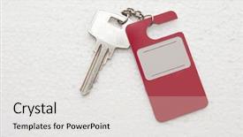  Presentation with hotel key kiosk - PPT theme enhanced with guest opportunity - key with blank label background and a white colored foreground