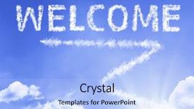  Presentation with word cloud sales tax - Presentation theme enhanced with guest opportunity - welcome cloud word background and a light blue colored foreground