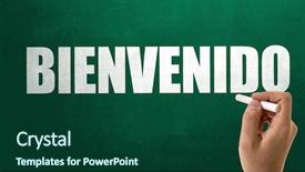  Presentation with opportunity - Presentation theme consisting of guest opportunity - welcome in spanish background and a forest green colored foreground