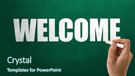  Presentation with opportunity - Cool new PPT layouts with guest opportunity - welcome backdrop and a forest green colored foreground