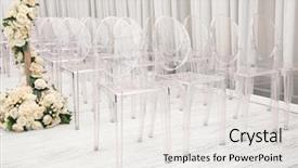  Presentation with chairs - Theme enhanced with guests on wedding ceremony background and a white colored foreground