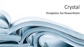  Presentation with magazines - Audience pleasing presentation theme consisting of guia - stack of magazines in blue backdrop and a white colored foreground