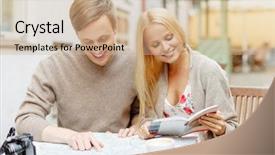  Presentation with city map - PPT theme featuring guia - summer holidays dating city break background and a  colored foreground