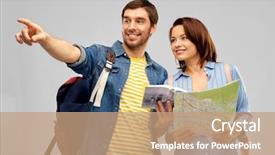  Presentation with city map - Colorful presentation theme enhanced with guia - travel tourism and vacation concept backdrop and a coral colored foreground