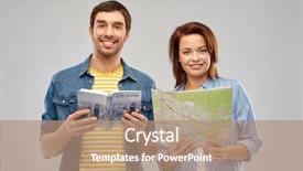  Presentation with city map - Beautiful slide deck featuring guia - travel tourism and vacation concept backdrop and a coral colored foreground