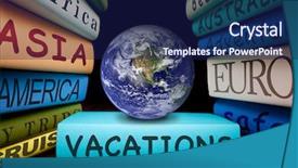  Presentation with world tourism - Slide deck enhanced with guia - vacation books or travel guides background and a  colored foreground