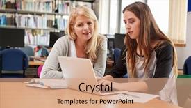  Presentation with college - Slide deck enhanced with guidance - college student has individual tuition background and a coral colored foreground