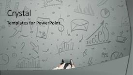  Presentation with contemplating - PPT theme with guidance - young contemplating businessman stands background and a light gray colored foreground