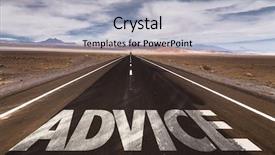  Presentation with desert - Colorful presentation design enhanced with guidance counselors - advice written on desert road backdrop and a light gray colored foreground