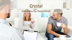  Presentation with couple therapy - Amazing slides having guidance counselors - unhappy couple on couch backdrop and a cream colored foreground