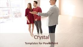  Presentation with real estate - Colorful presentation theme enhanced with guidance services - real estate agent with clients backdrop and a lemonade colored foreground