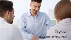  Presentation with real estate prices - PPT layouts consisting of guidance services - real estate agent with clients background and a  colored foreground