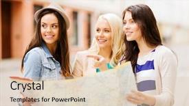  Presentation with tourism - Beautiful PPT theme featuring guide - holidays and tourism concept backdrop and a lemonade colored foreground