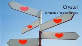  Presentation with paths - Slide deck with guidepost - all paths point to love background and a light blue colored foreground