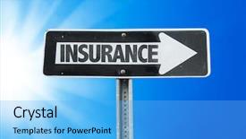  Presentation with insurance - Cool new presentation theme with insurance direction sign backdrop and a light blue colored foreground