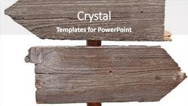  Presentation with wooden - Beautiful slide deck featuring wooden sign backdrop and a gray colored foreground