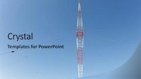  Presentation with red white blue - Colorful theme enhanced with guide wires and lightning arrester backdrop and a teal colored foreground