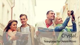  Presentation with city map - Audience pleasing presentation consisting of guided reading - travel vacation technology and friendship backdrop and a mint green colored foreground