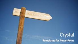  Presentation with directional - Presentation theme with guidepost - view of a directional wood background and a teal colored foreground