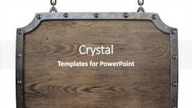  Presentation with chains - Presentation theme having guidepost - wood medieval sign hanging background and a gray colored foreground