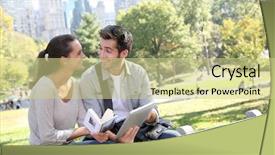  Presentation with traveler - Slides having guides nyc - couple of tourists looking background and a  colored foreground