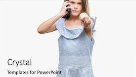  Presentation with children talking - Beautiful PPT theme featuring guiding children - young beautiful girl talking backdrop and a white colored foreground