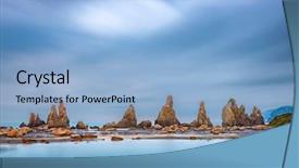  Presentation with japan - Presentation theme consisting of bouldern - kushimoto wakayama prefecture japan background and a light blue colored foreground