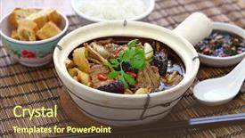  Presentation with chinese traditional - Beautiful PPT theme featuring malaysia bak kut teh traditional backdrop and a tawny brown colored foreground