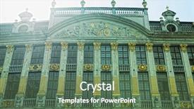  Presentation with brussels - Presentation theme featuring guildhalls on the grand place background and a ocean colored foreground