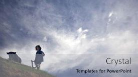  Presentation with rice field - PPT theme having guilin-china-may-23 background and a light gray colored foreground