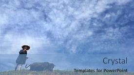  Presentation with rice field - Theme featuring guilin-china-may-23 background and a light blue colored foreground