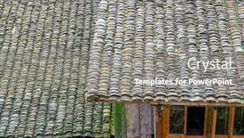  Presentation with old china - Beautiful presentation theme featuring guilin-china-old-farmhouse-rooftop backdrop and a gray colored foreground