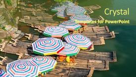  Presentation with rafting on bamboo rafts - Cool new PPT layouts with guilin-guangxi-china-bamboo-rafts backdrop and a tawny brown colored foreground